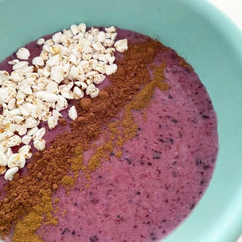 Helado arándanos plátano y coco